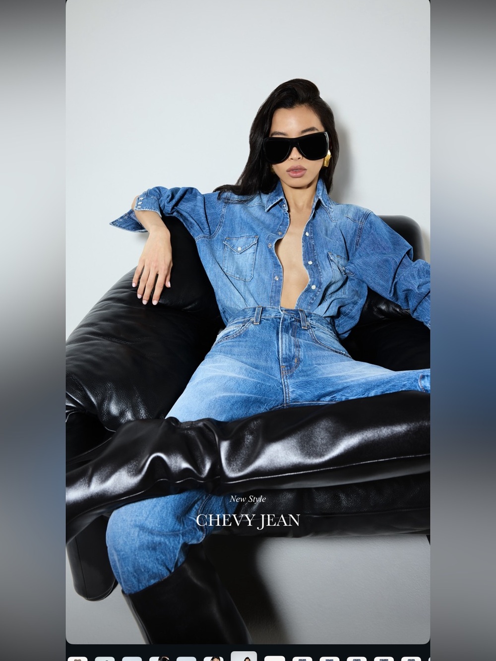 Eterne Light Blue Denim Button-Down Shirt